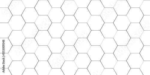 Abstract white hexagon geometric pattern background. Futuristic digital high-technology banner