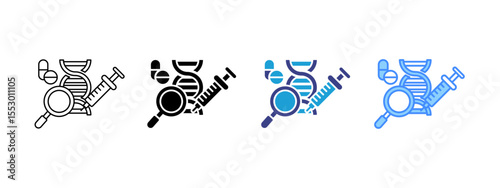 Gene Therapy Multipel Icon Set.