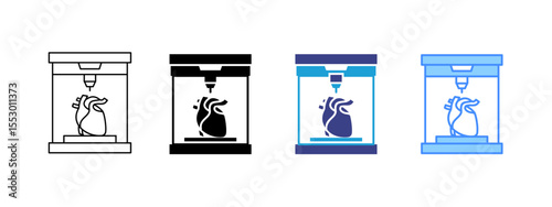 Bioprinting Multipel Icon Set.