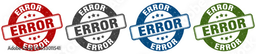 error stamp. error round stamp set isolated on white background