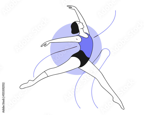 Dynamic Dance: A Vibrant Vector Illustration of a Woman in a Flowing Skirt, Expressing Joy and Movement on a Clean White Background