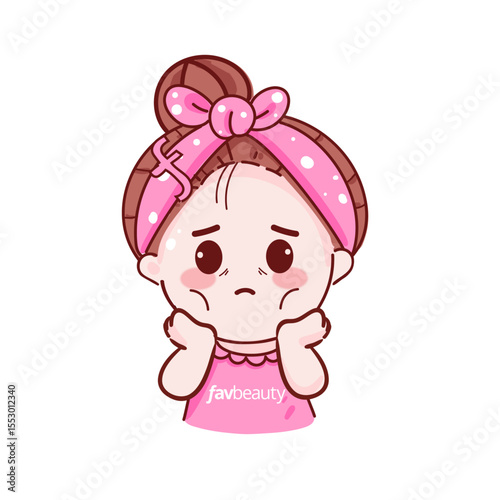 chibi character with sad face
