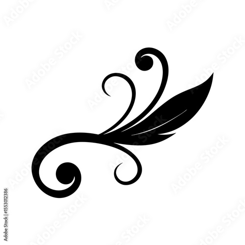 Single Flourish Swoosh Ornament Vector Illustration Design