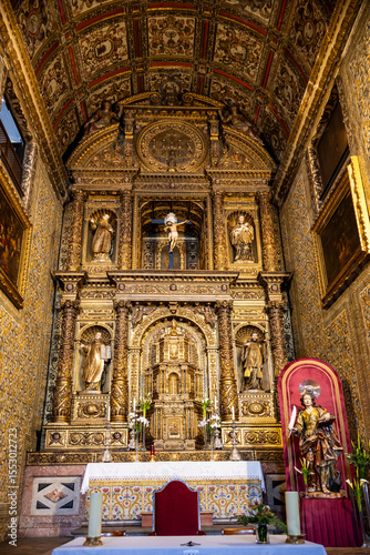 Interior of Church of Saint John the Evangelist of the College of Funchal, Madeira, Portugal photo