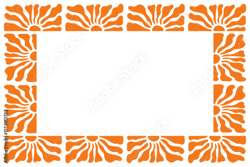 Vector illustration in simple naive and hippie groovy style, flowers and plants, floral botanic hand drawn design templates, frames and modern art prints, posters and placards with copy space