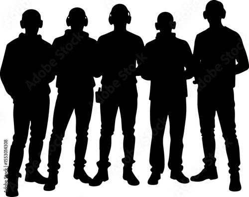Drone Enthusiasts Man Silhouettes Vector