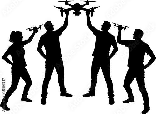 Drone Enthusiasts  Man Vector Bundle