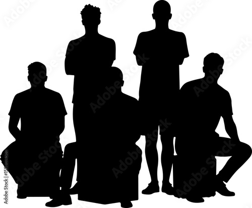 Drone Enthusiasts Man Silhouettes Vector
