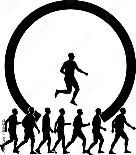 Drone Enthusiasts Man Silhouettes Vector