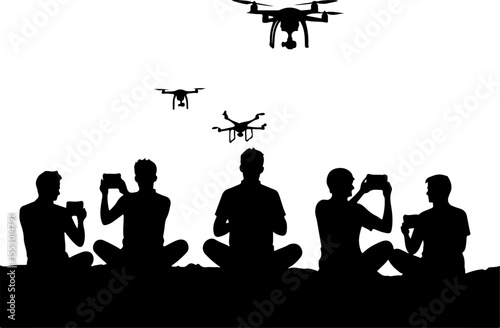 Drone Enthusiasts  Man Vector Bundle