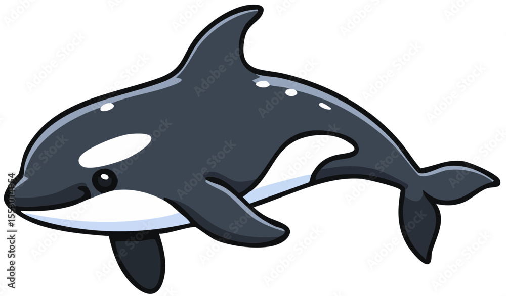 Fototapeta premium Friendly Killer Whale Vector Design for Kids 