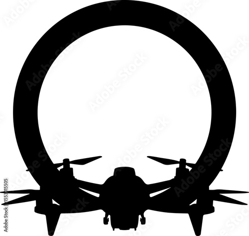 Drone Enthusiasts Man Silhouettes Vector
