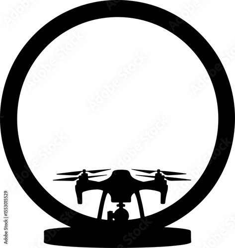 Drone Enthusiasts Man Silhouettes Vector