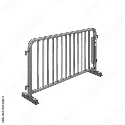 Pedestrian barrier on transparent background