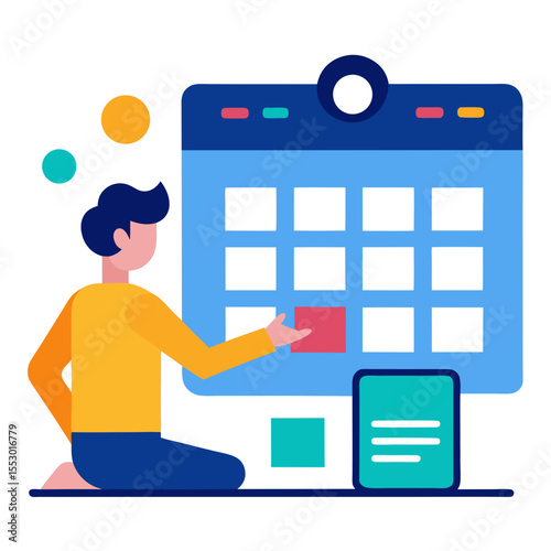 Person planning and organizing tasks on a digital calendar