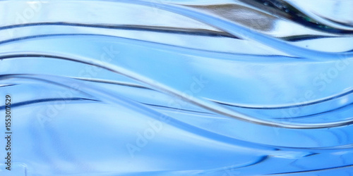Blue water flowing from the water