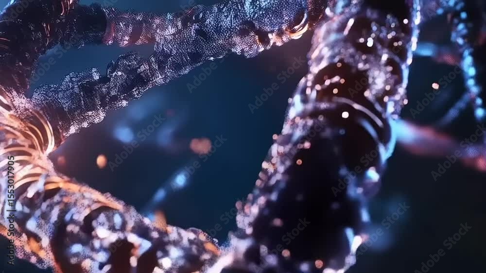 DNA Strand: A Glowing Helix of Genetic Code