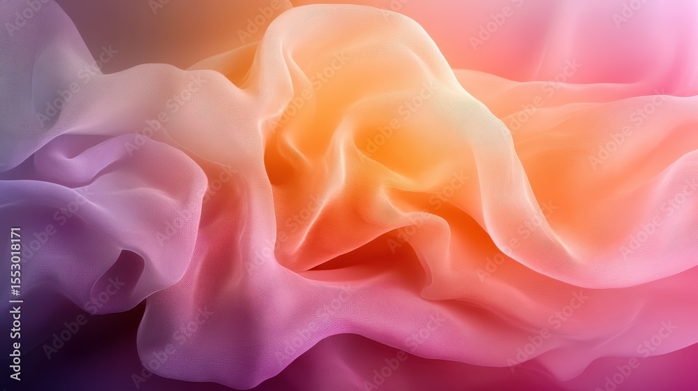 Fototapeta premium A mesmerizing swirl of colorful, flowing fabric creates an ethereal scene, embodying the essence of motion, light, and emotion in a captivating, abstract form.