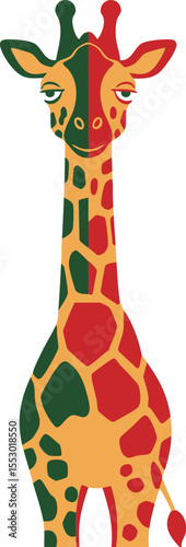 Interlocking Flat Design Kimo-kawaii Giraffe Character