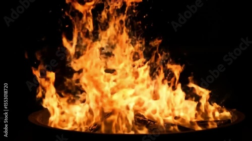 animated fire on black background