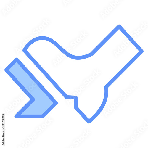 Car Pedal Outline Blue Color Icon