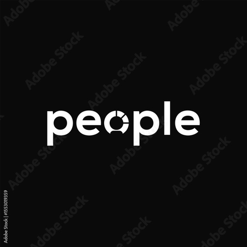 people logo design, typography text people graphic vector