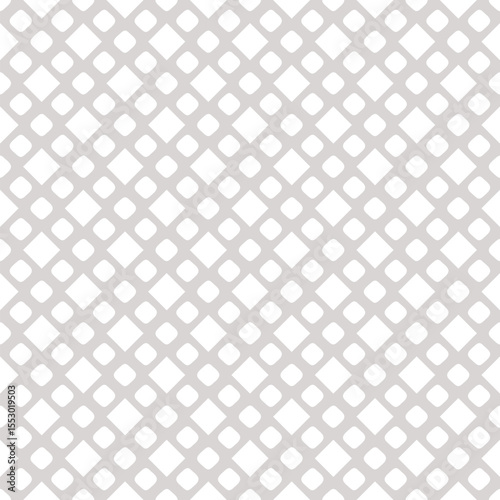 Simple minimal vector background. Subtle geometric seamless pattern with small squares, circles, dots in regular grid. Cute abstract gray and white texture. Funky minimalist background. Repeat design