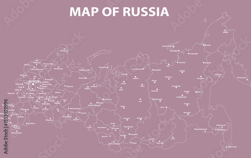 Political Map of Russia Vector Outline