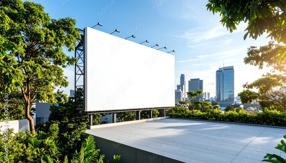 Obraz premium Modern outdoor advertising billboard in the city.