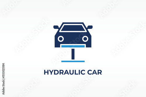 HYDRAULIC CAR vector, icon or logo sign isolated symbol illustration