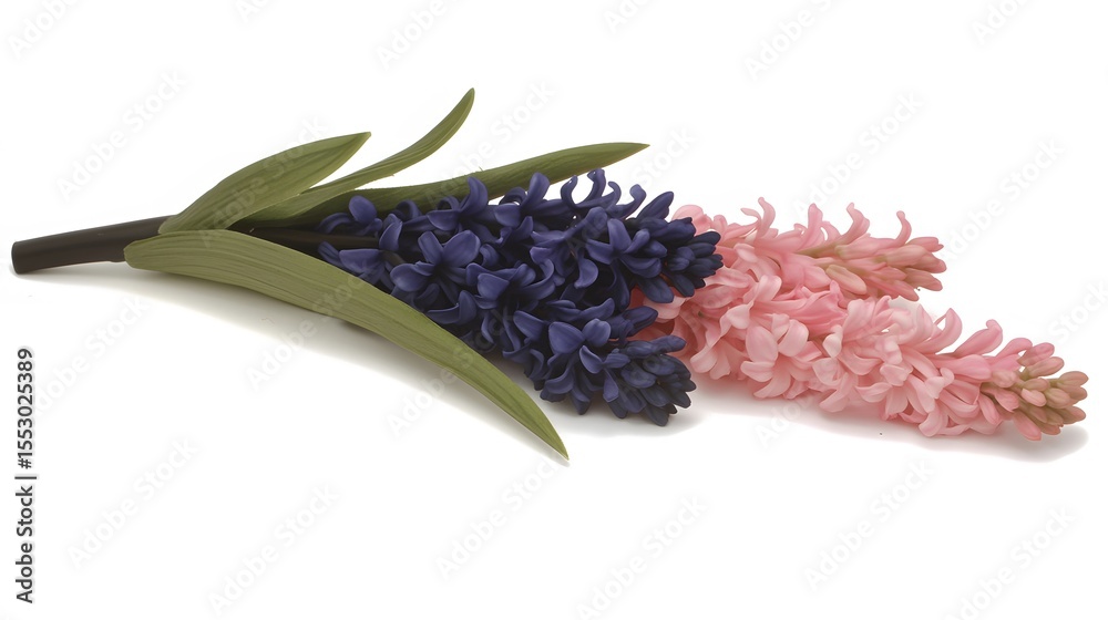 Obraz premium Elegant Pink and Blue Hyacinth Flowers Bouquet
