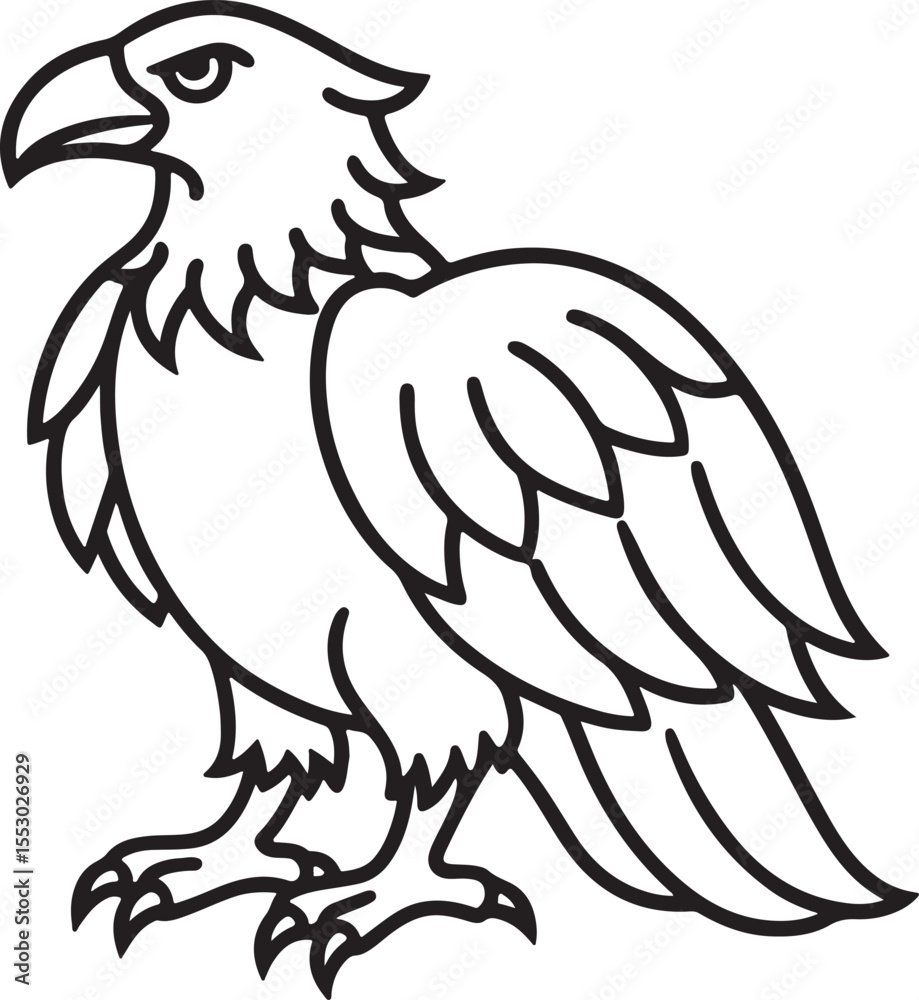 Fototapeta premium Eagle line art vector