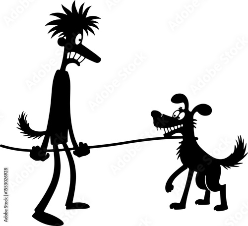 Tug of War Game Silhouettes vector man bundle