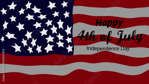 USA Flag Waving Animation for 4th of July Independence Day – Alpha Channel, Transparent Background