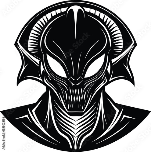 Silhouette of an Alien Head