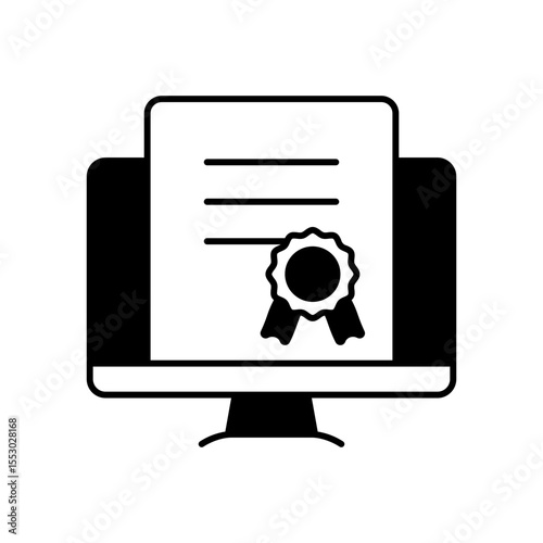 Online Education Certificate Filled Icon