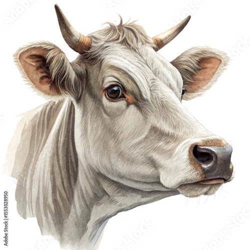 White Cow with Fluffy Ears