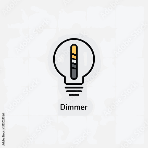 Lightbulb Icon Illustration Dimmer Switch Control Graphic Design Element Yellow Gray White Background Simple Minimalist Style