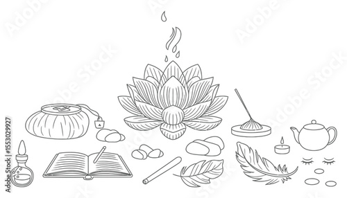 Hand-drawn vintage vector illustration of a floral still life with flowers and fruits, featuring a seamless pattern of blossoms, leaves, and roses