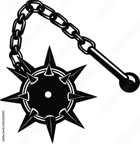 Silhouette of a Flail with Chain