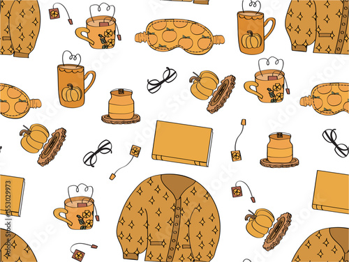 Autumn vibes seamless pattern