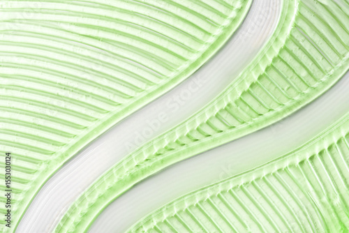 The texture of the green cosmetic gel