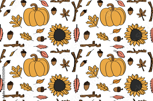 autumn harvest seamless pattern