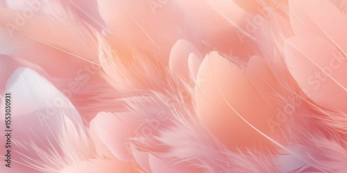 Soft Pastel Pink Feather Texture with Gentle Light and Abstract Composition