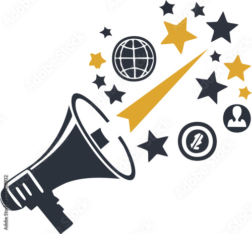 Hand holding a star vector illustration, a favorite business web element design
