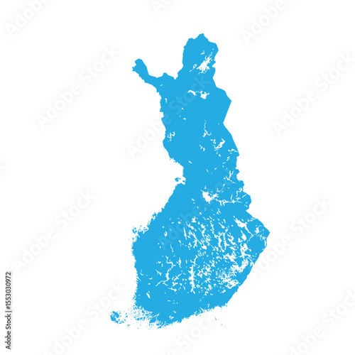 Map of Finland, sign silhouette. World Map Globe. Vector Illustration isolated on white background. Europe continent.