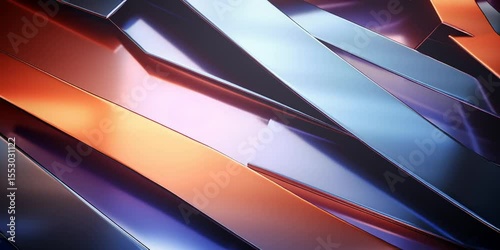 Futuristic Abstract Metallic Surface with Sharp Edges and Reflective Light