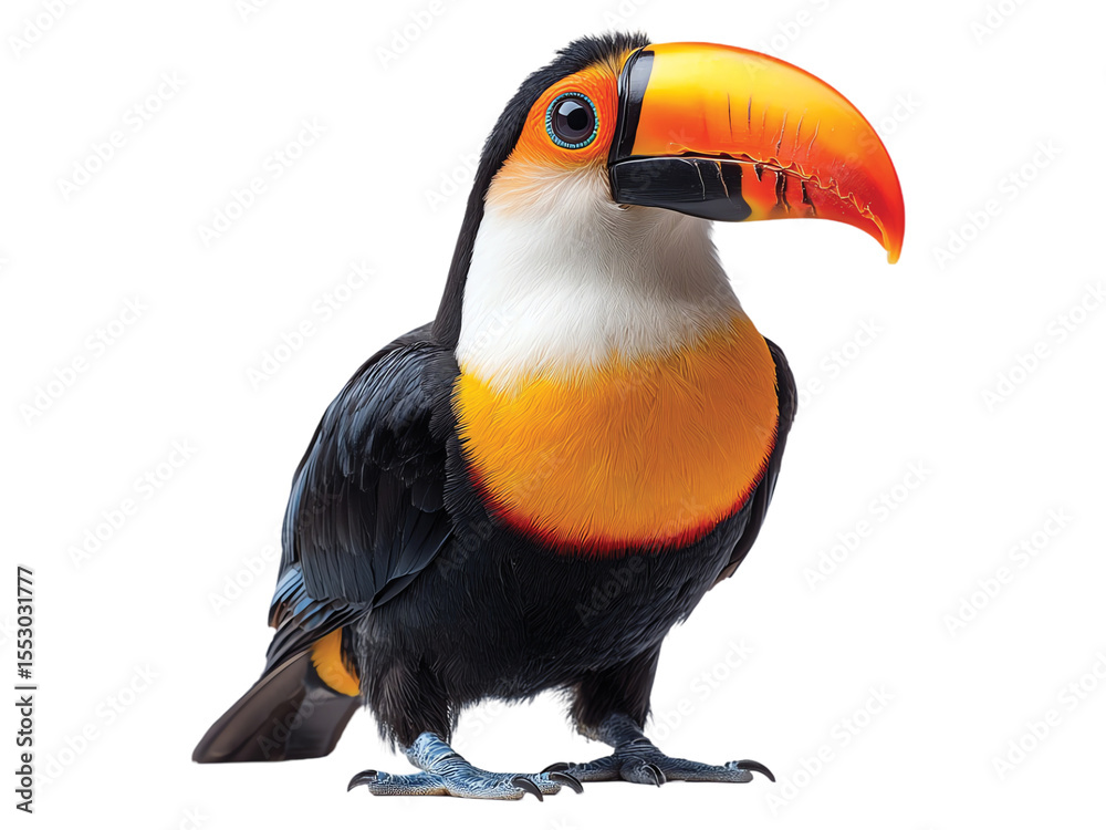 Naklejka premium Toucan isolated on transparent background png