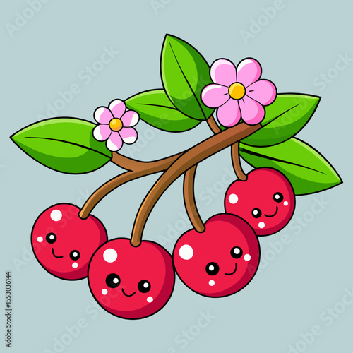 vector illustration of cherry