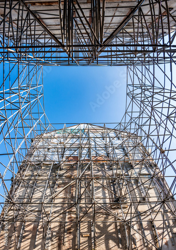 typical scaffolding at a construction site
